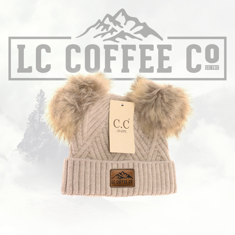 BABY LC Large Patch Heathered Double Pom C.C Beanie